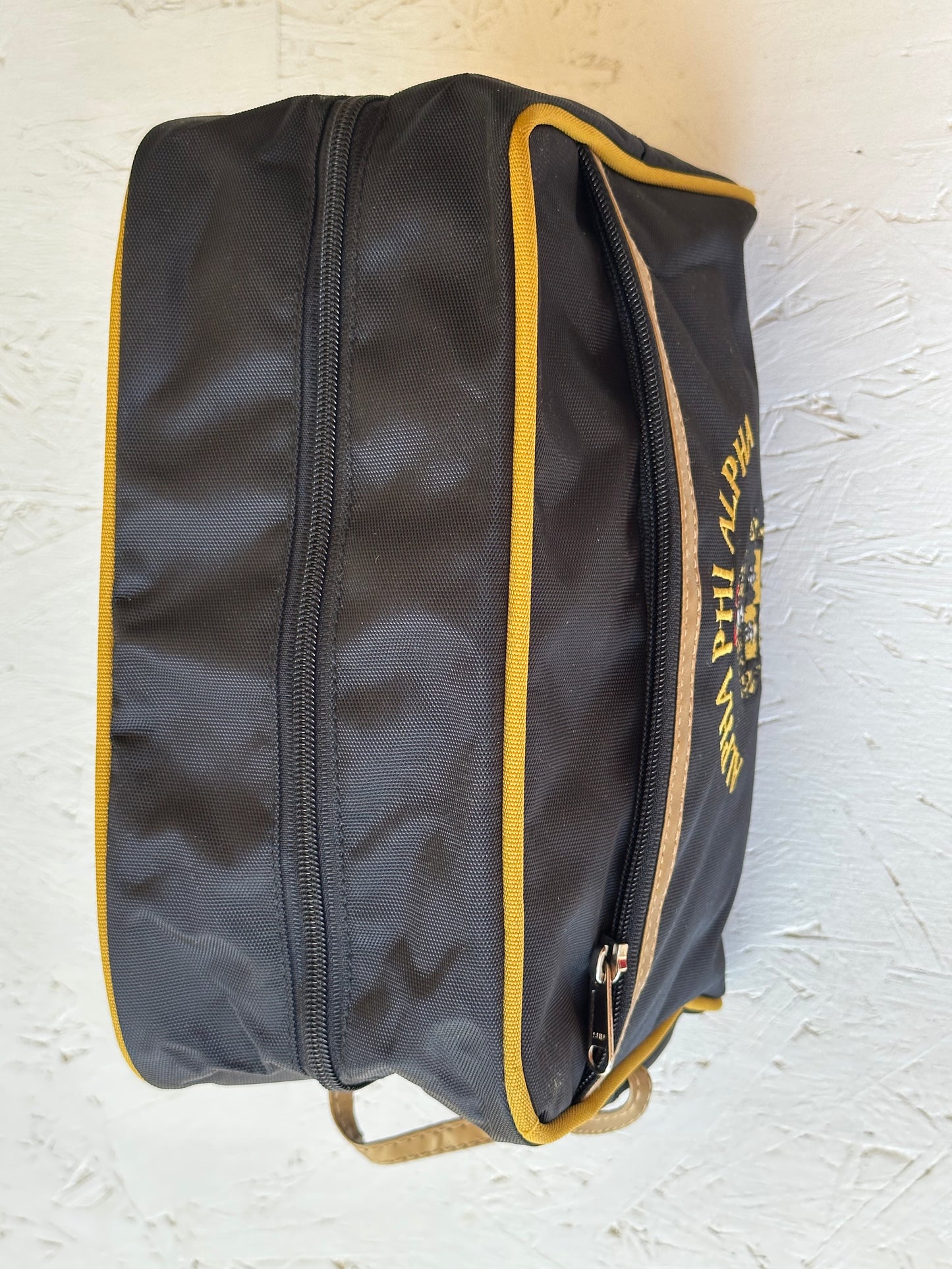 Alpha Phi Alpha (ΑΦΑ) Fraternity Black Toiletry Bag/ Shaving/ Travel Kit Polyester PVC Coated, For Men.
