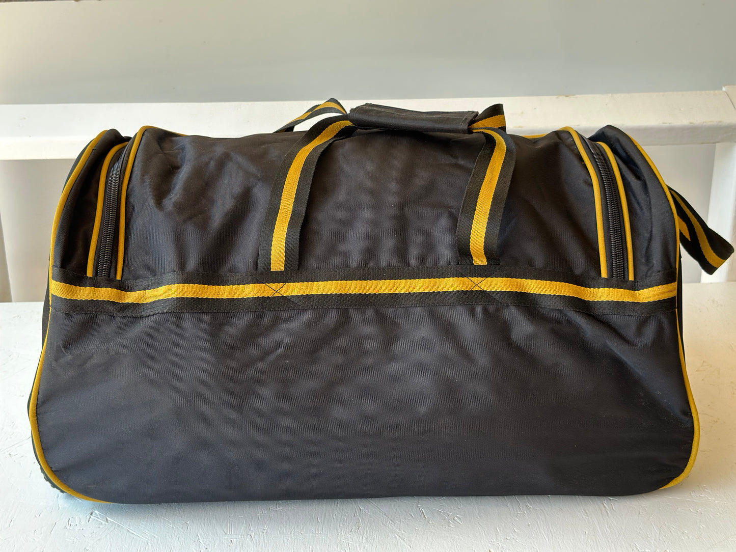 Alpha Phi Alpha Fraternity Black & Old Gold color Trolley/ Duffle/ Luggage Bag for travelling.