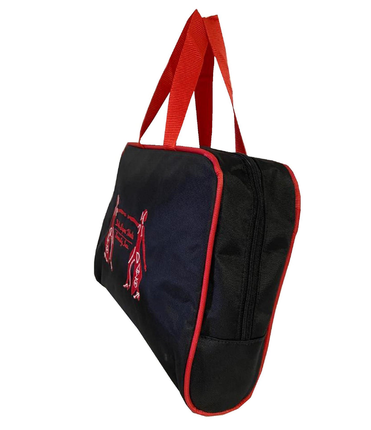 Delta Sigma Theta (DST) Red & Black Cosmetic Bag Set Makeup Organizer Travel Kit Polyester PVC Coated 3 Piece Set, Made in India.