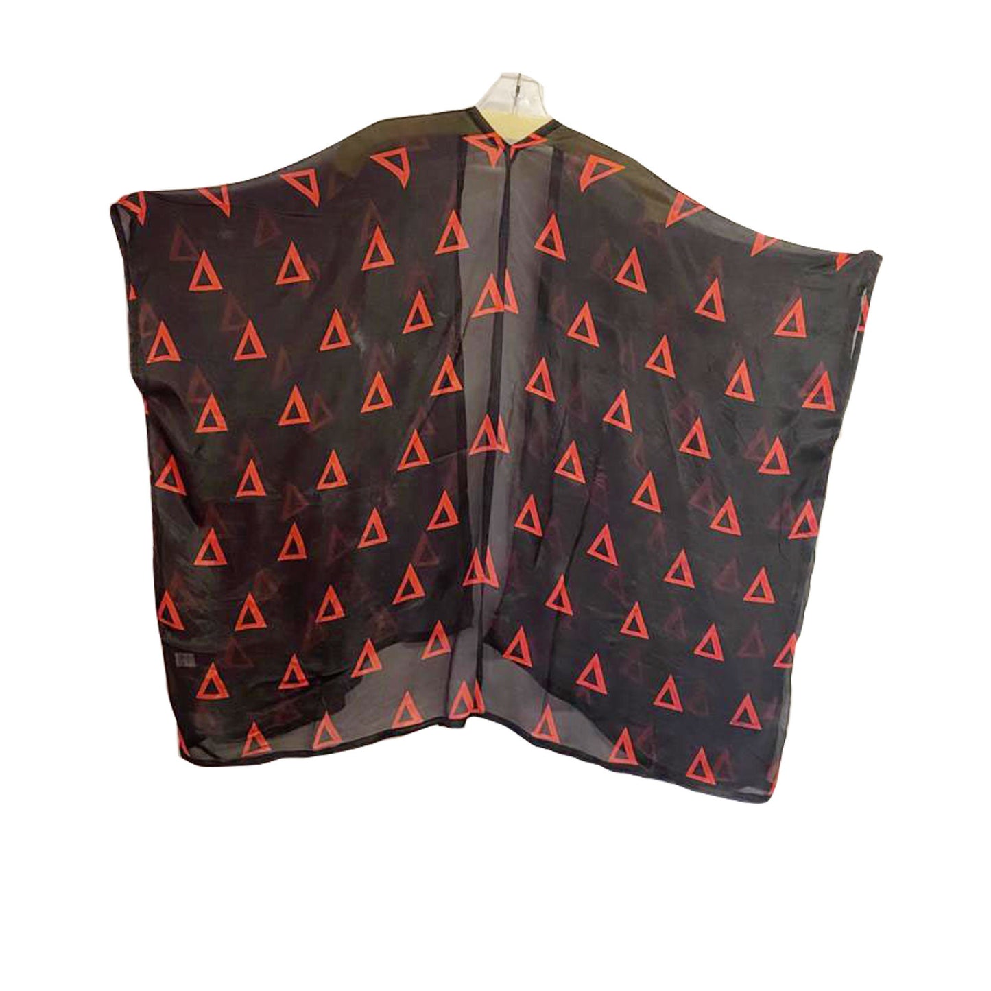 Delta Sigma Theta (ΔΣΘ) Sorority Red & Black Kaftan/ Wrap/ Tunic for Delta Sorority Women, with printed Triangle (Δ) on it, Made in India.