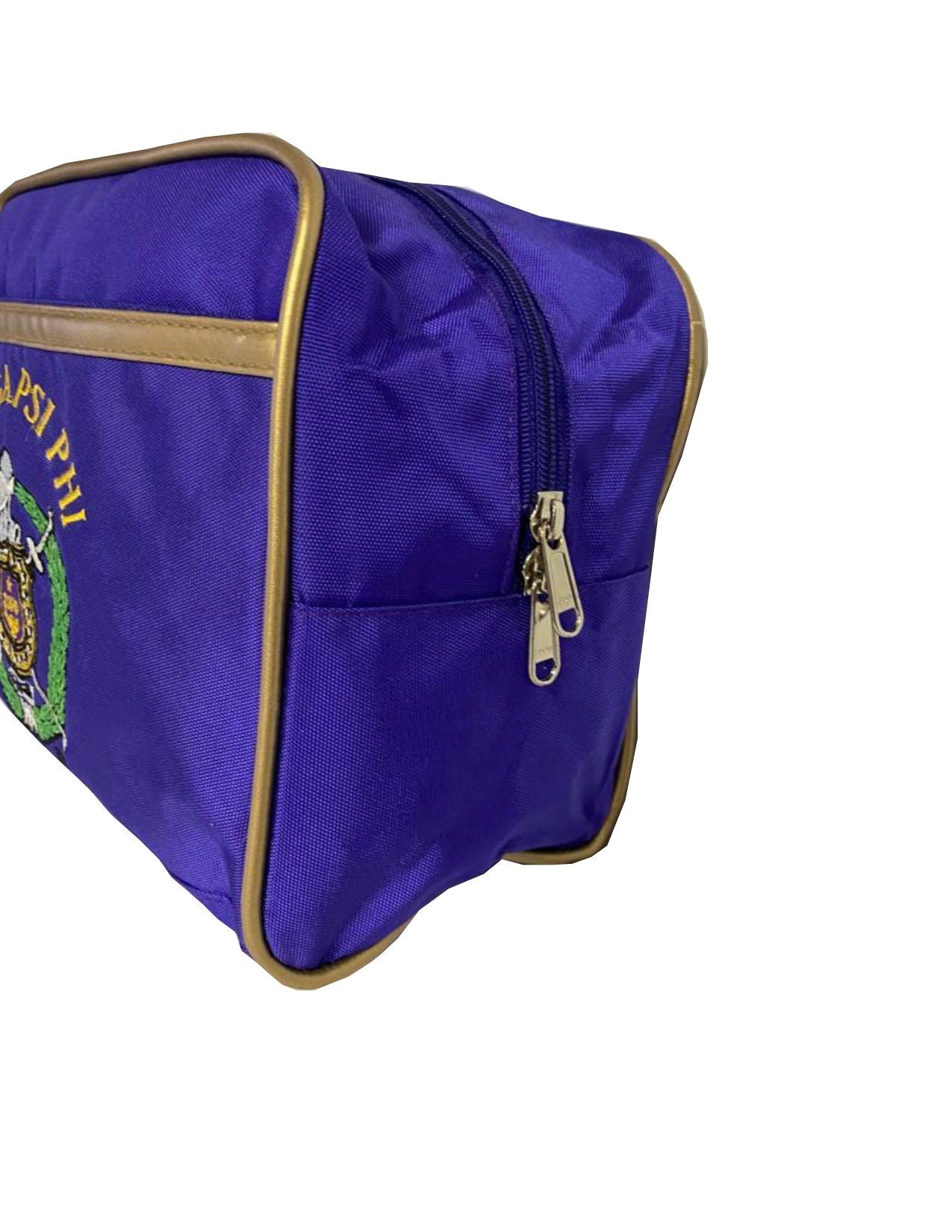Omega Psi Phi Fraternity Royal Purple & Old Gold Toiletry Bag/ Shaving/ Travel Kit Polyester PVC Coated, For Men- 'Authorized Vendor'