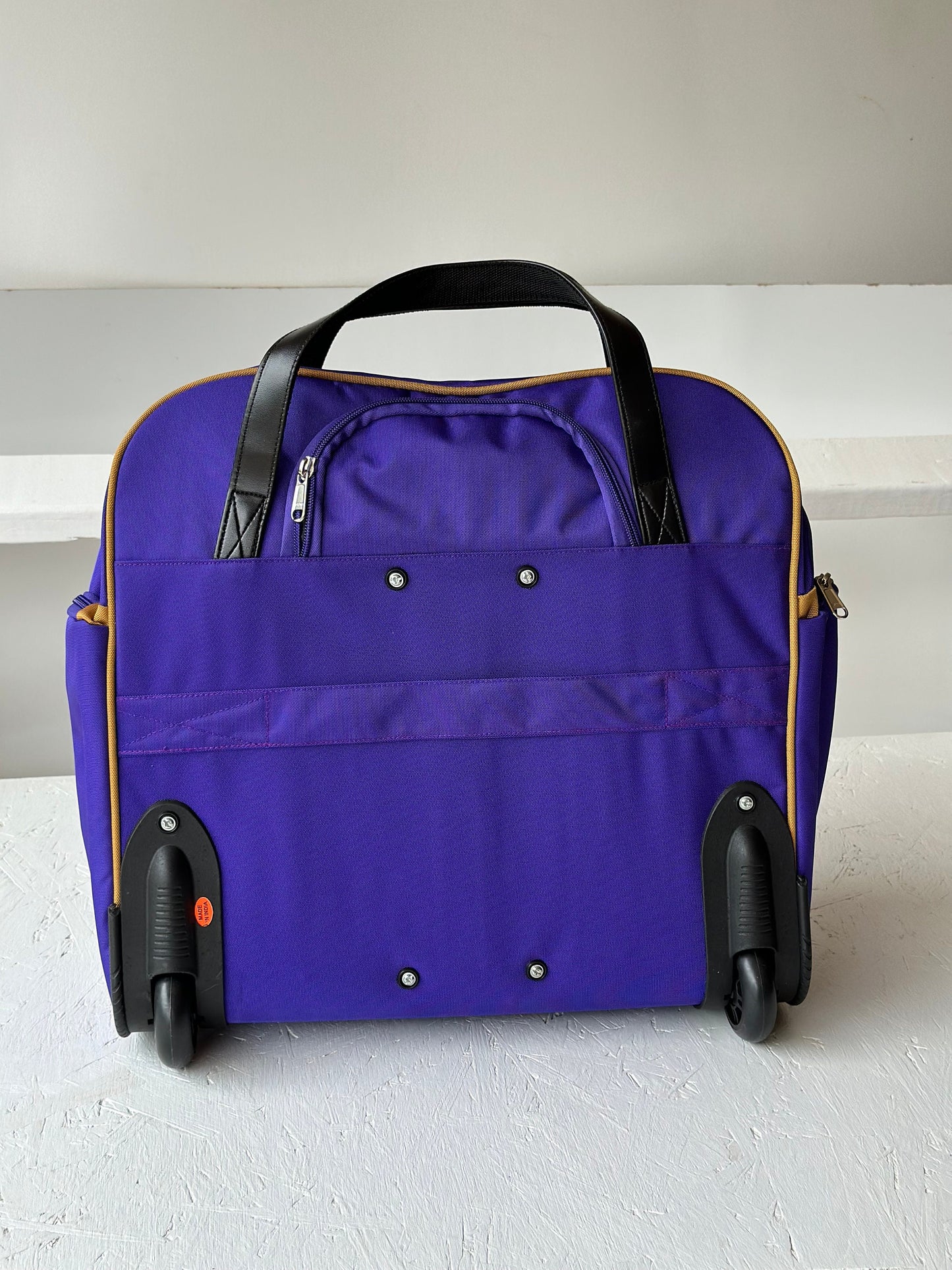 Omega Psi Phi Fraternity Royal Purple & Old Gold color Laptop with Trolley- Luggage/cabin Bag for travelling.- authorized vendor