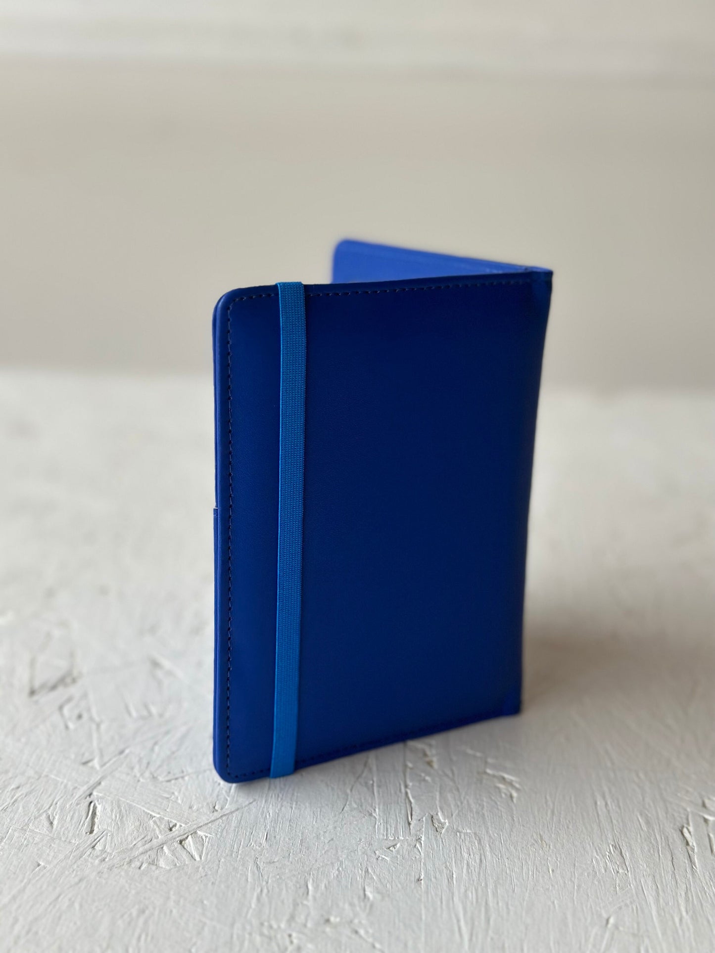 Zeta Phi Beta (ΖΦΒ) Sorority Artificial Leather Passport Cover- organizational shield print on front. Blue Color.