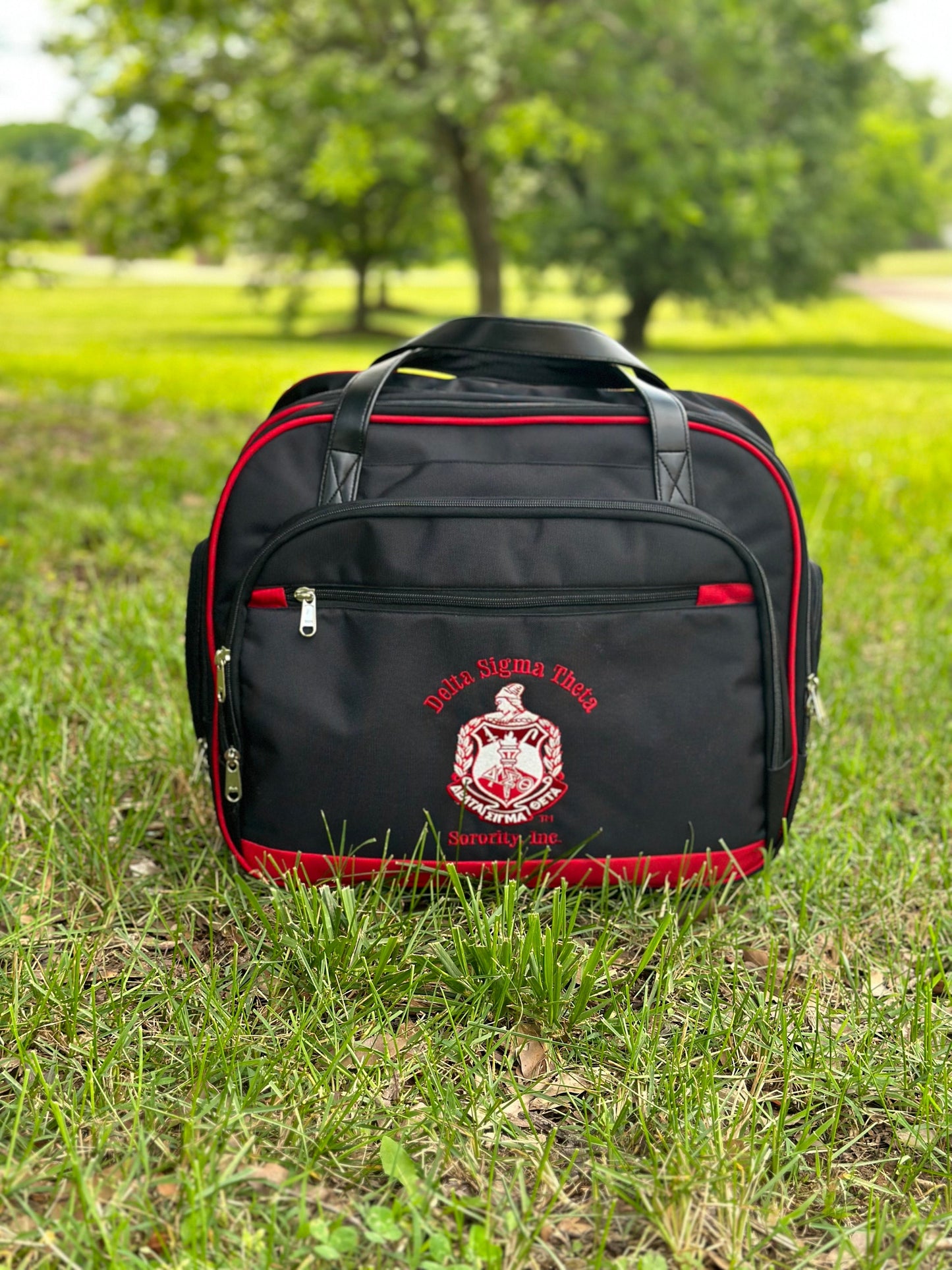 Delta Sigma Theta Red and Black color Laptop with Trolley- Luggage/cabin Bag for travelling.- authorized vendor