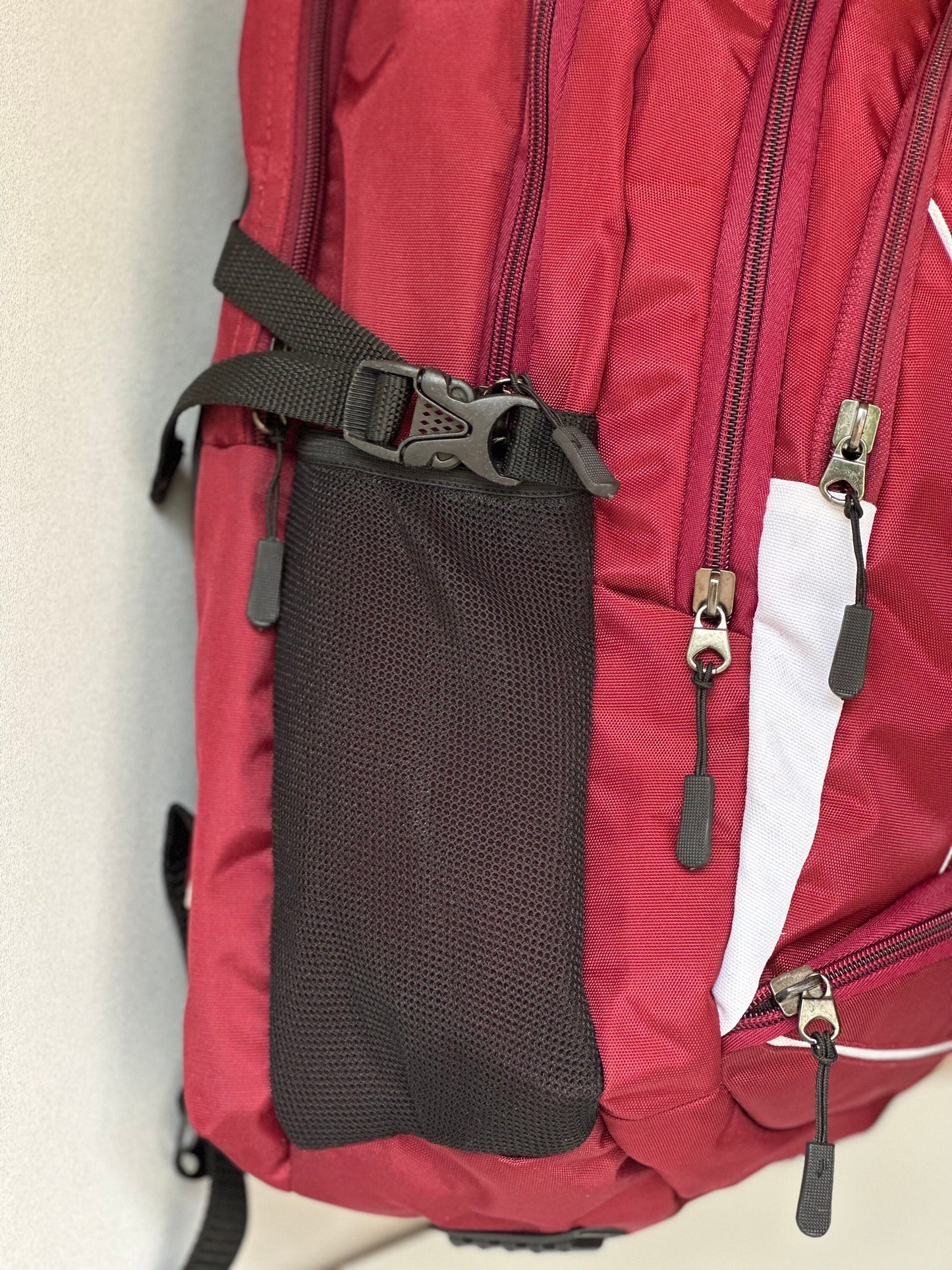 Kappa Alpha Psi (KAΨ) Fraternity Crimson & Black Stylish, Polyester Fabric Coated College Backpack with laptop sleeves For Men.