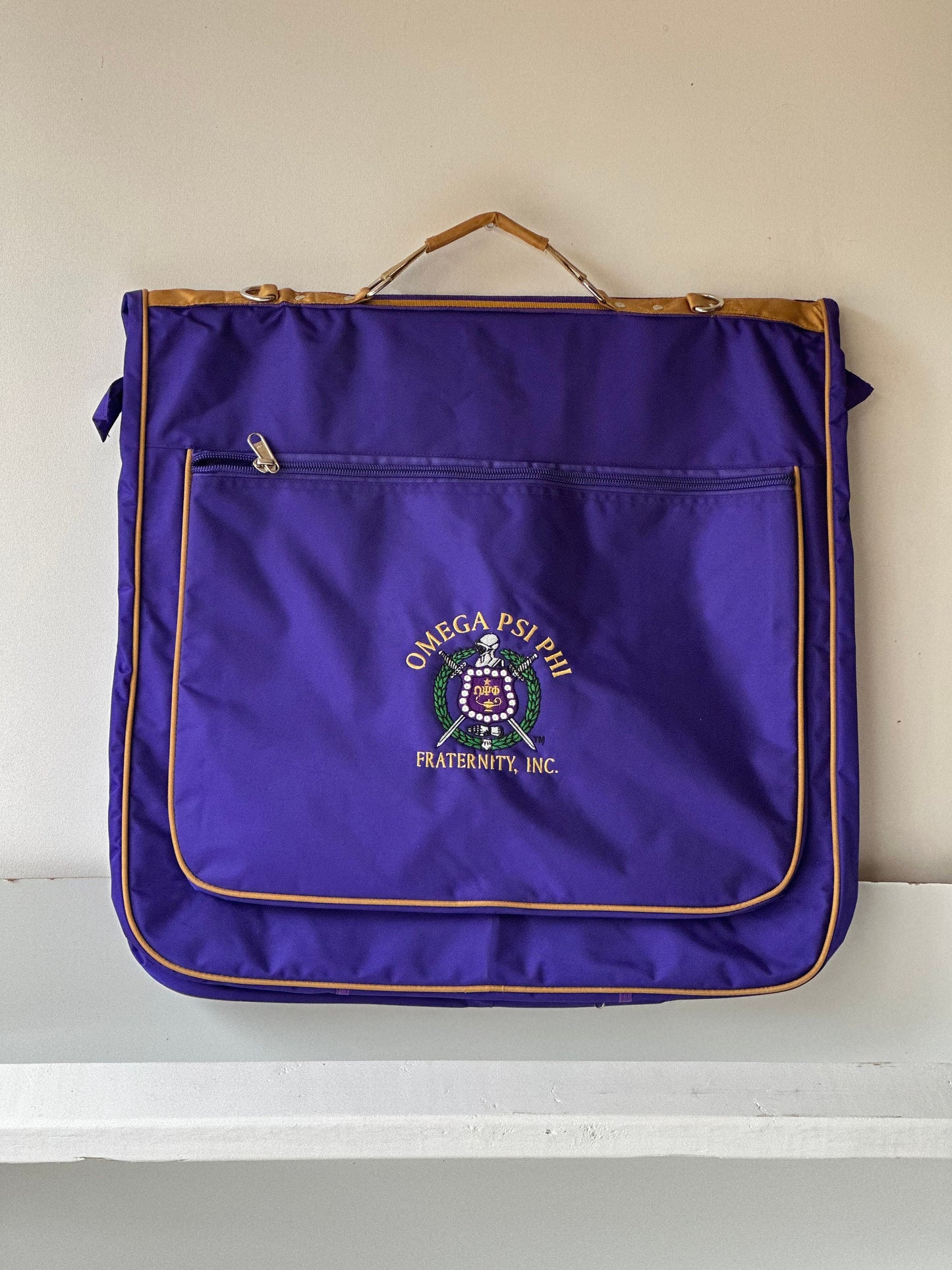 Omega Psi Phi Fraternity Polyester PVC Coated Garment Bag for travelling- suitable for all sort of clothing & accessories