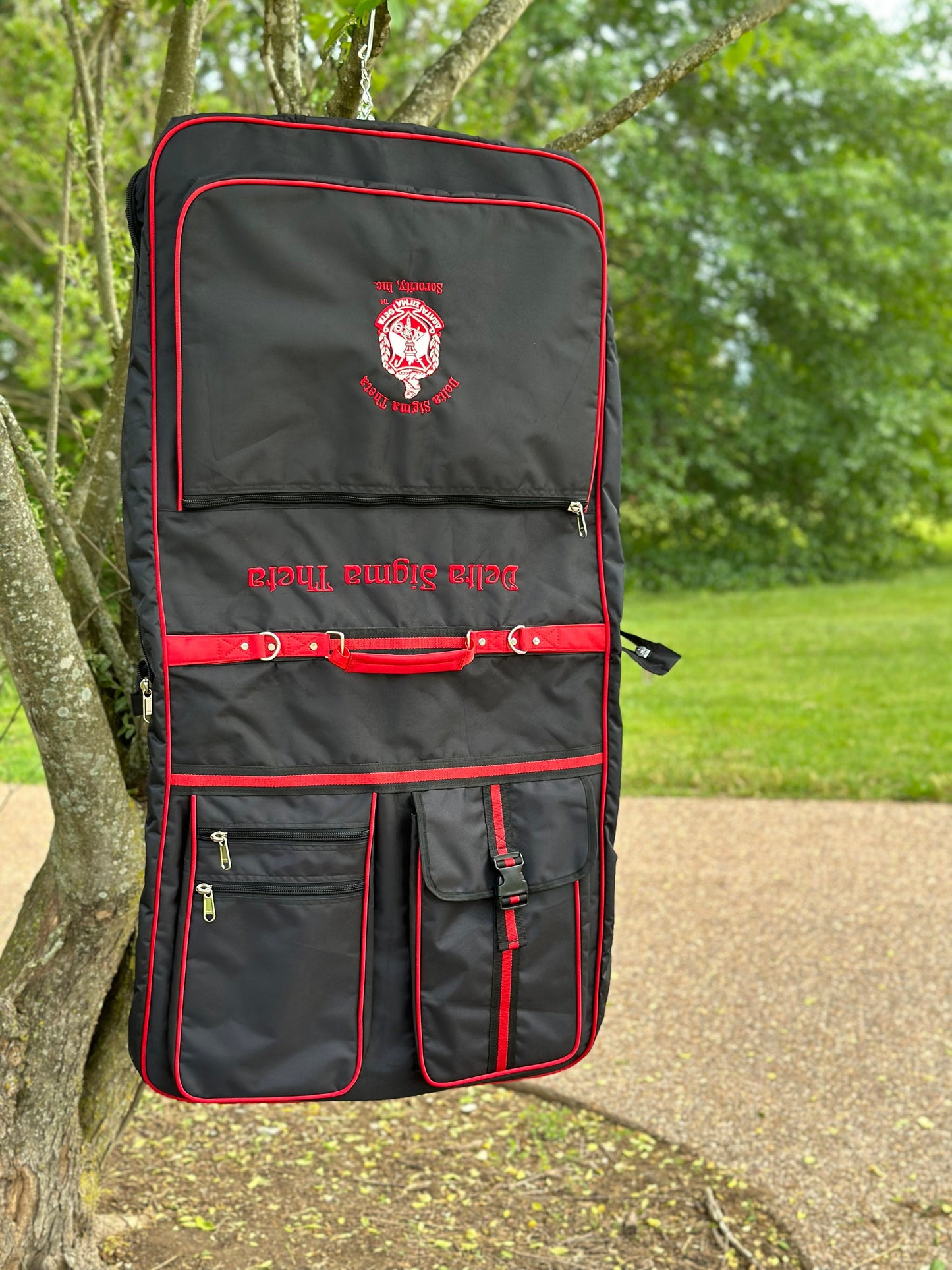 Delta Sigma Theta (DST) Sorority Polyester PVC Coated Garment Bag for travelling- suitable for all sort of clothing & accessories.