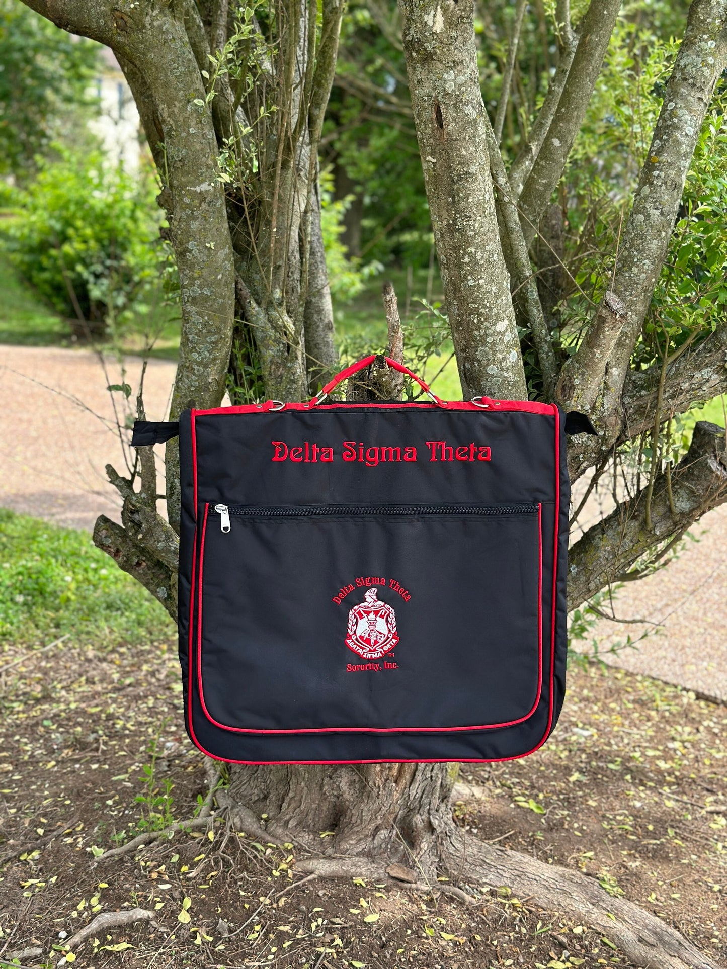 Delta Sigma Theta (DST) Sorority Polyester PVC Coated Garment Bag for travelling- suitable for all sort of clothing & accessories.
