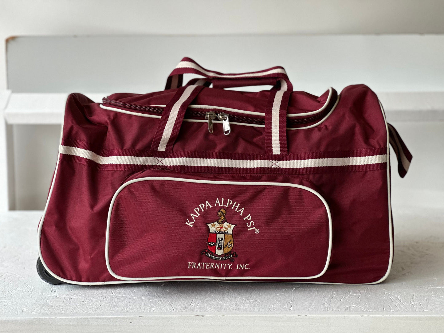 Kappa Alpha Psi (KAΨ) Fraternity crimson color Trolley/ Duffle/ Luggage Bag for travelling.- authorized vendor