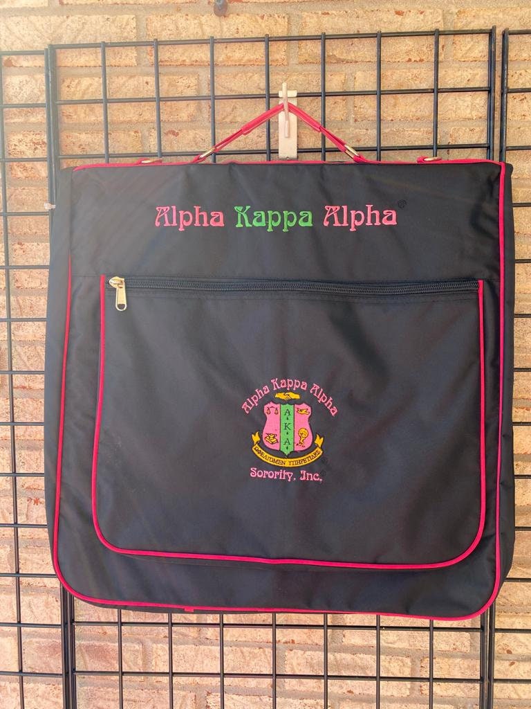 Alpha Kappa Alpha (AKA) Sorority Polyester PVC Coated Garment Bag for travelling- suitable for all sort of clothing & accessories.