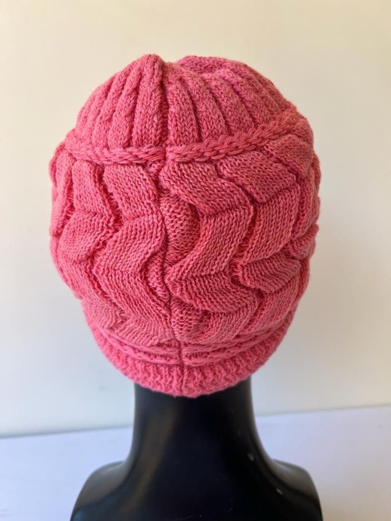 Alpha Kappa Alpha (AKA) Sorority Pink and Black color Acrylic woolen Cap/Winter hat with Greek letters on it, Reusable & Washable