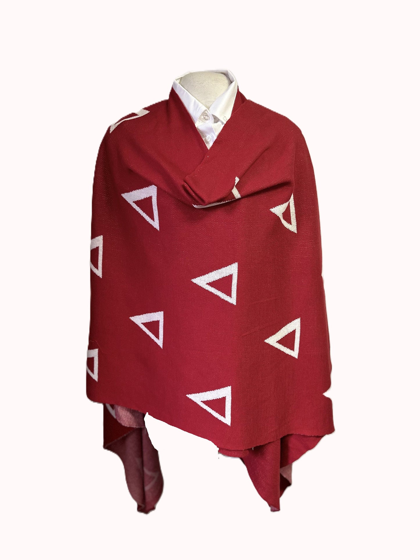 Delta Sigma Theta DST Red & White, Cozy Wrap/cape/shrug/poncho For Women,Size Fits All, Stylish, Made in INDIA