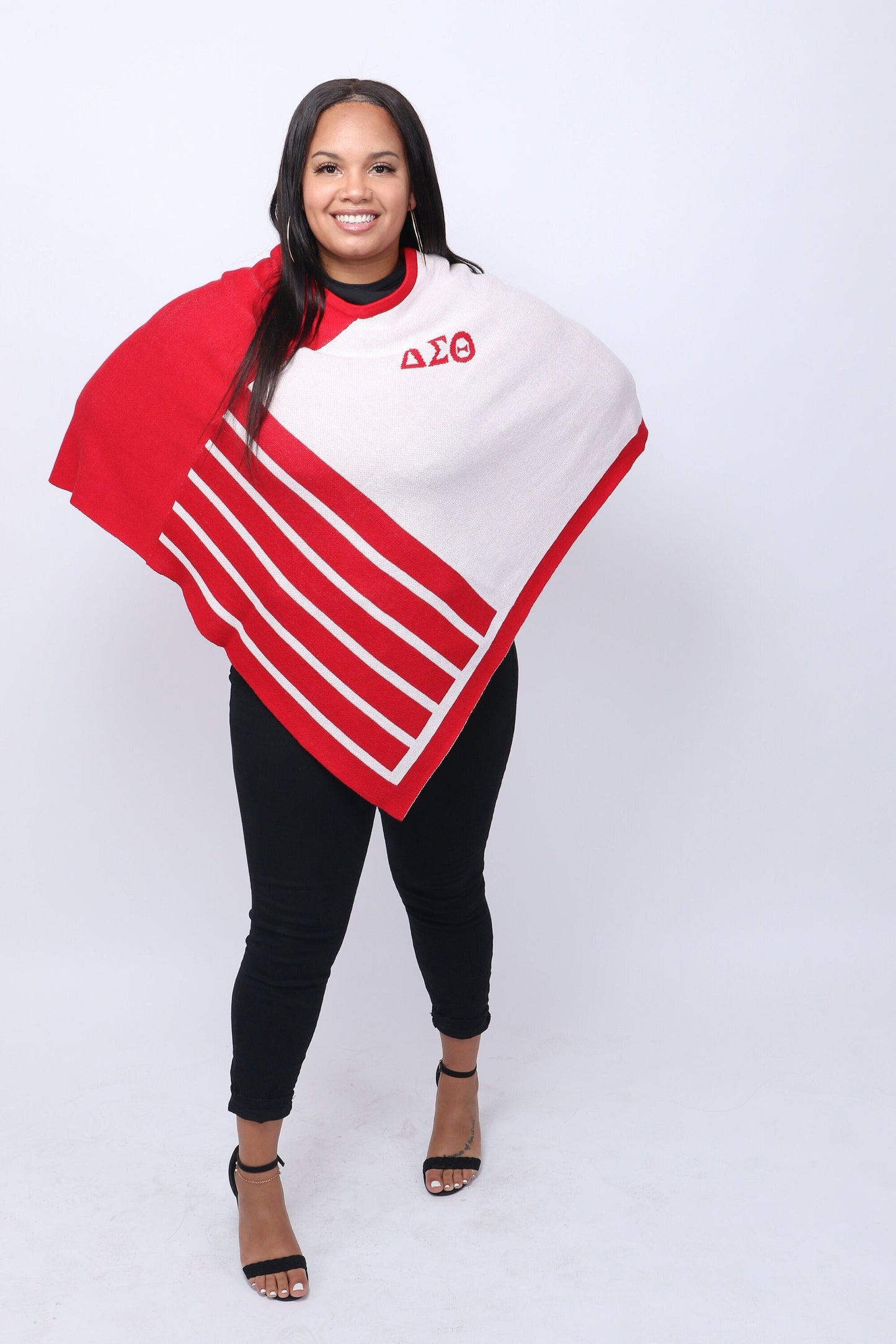 Delta Sigma Theta (DST) knitted Cozy Wrap around/ cape/ shrug/ poncho For Women, Size Fits most, 100% Cotton Stylish, Made in INDIA