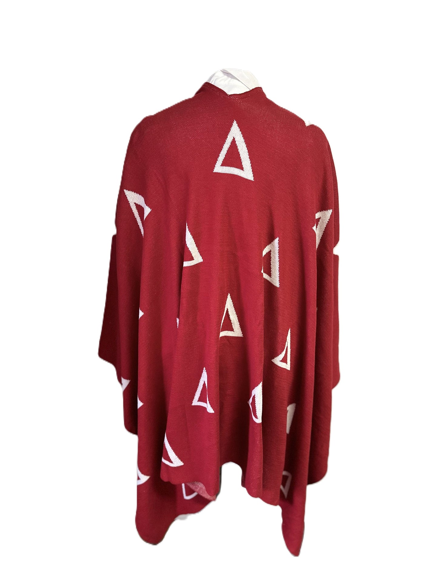Delta Sigma Theta DST Red & White, Cozy Wrap/cape/shrug/poncho For Women,Size Fits All, Stylish, Made in INDIA