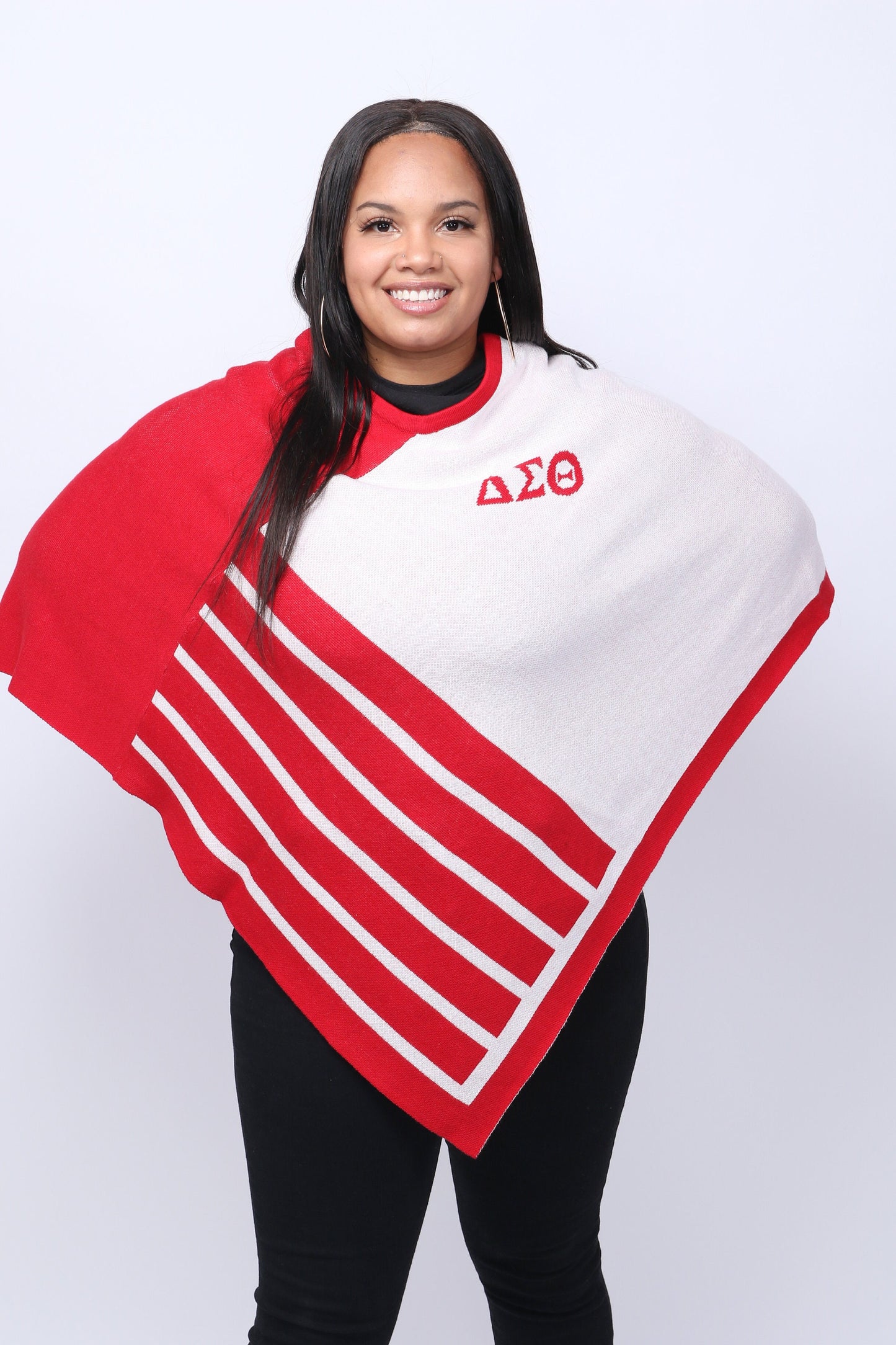 Delta Sigma Theta (DST) knitted Cozy Wrap around/ cape/ shrug/ poncho For Women, Size Fits most, 100% Cotton Stylish, Made in INDIA