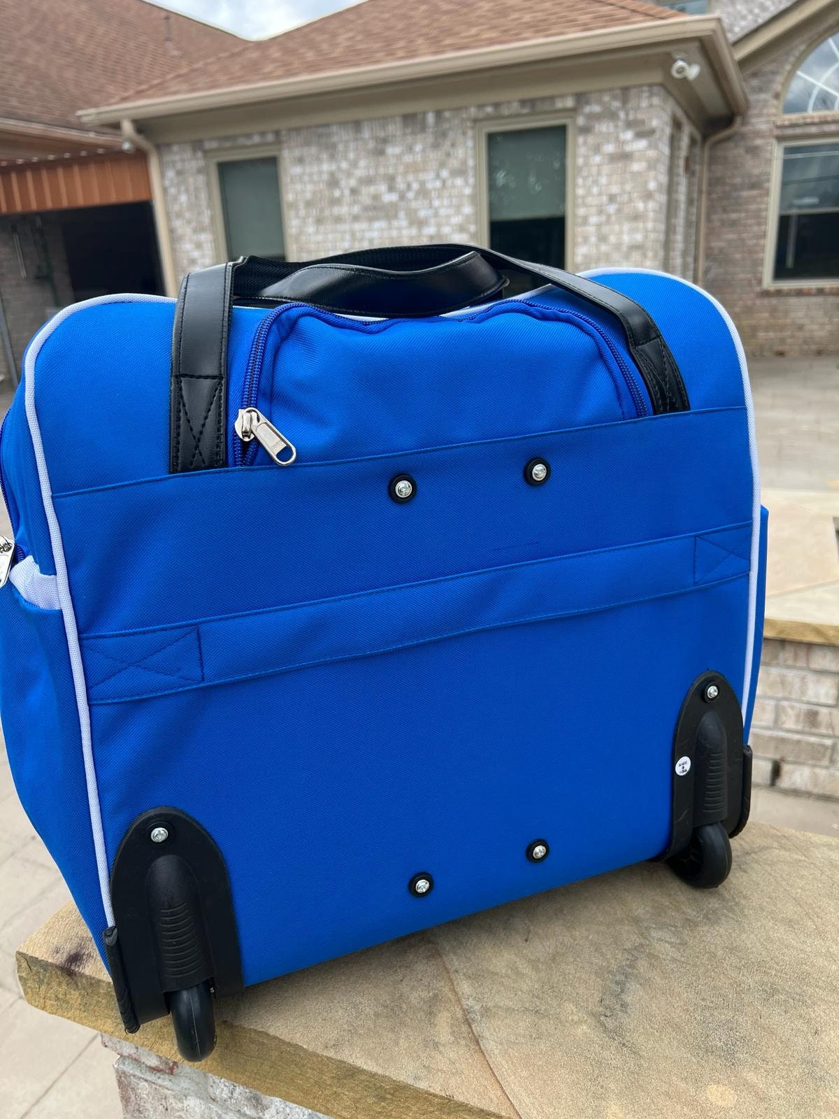 Zeta Phi Beta Laptop Trolley Bag: Blue & White Cabin Luggage