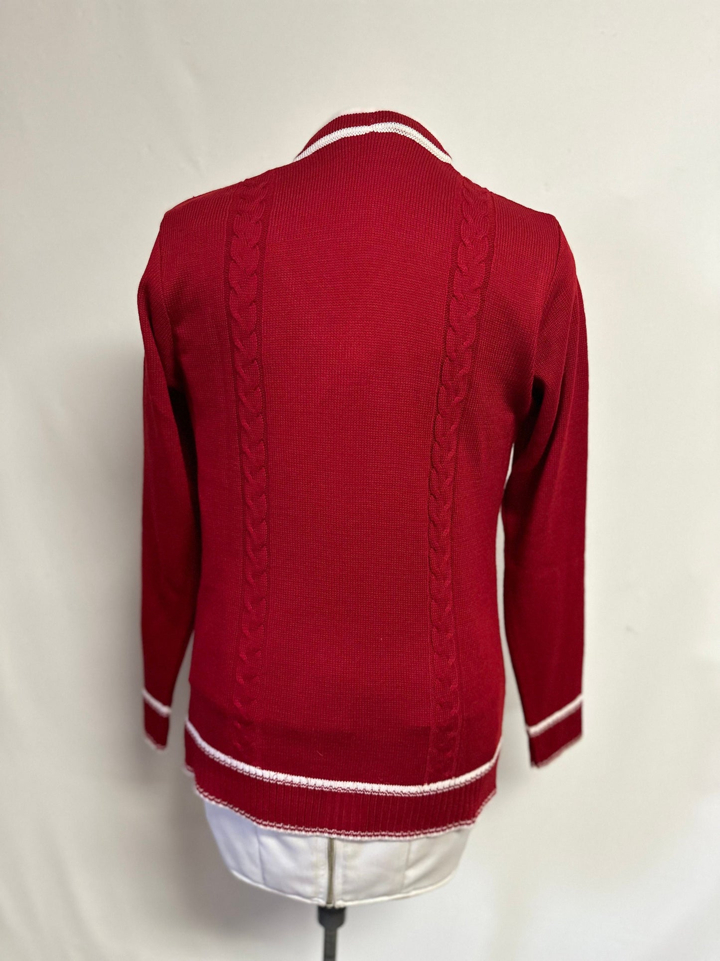 Delta Sigma Theta (DST), Red/White Sweater/Cardigan for Delta soror- stay warm in Style