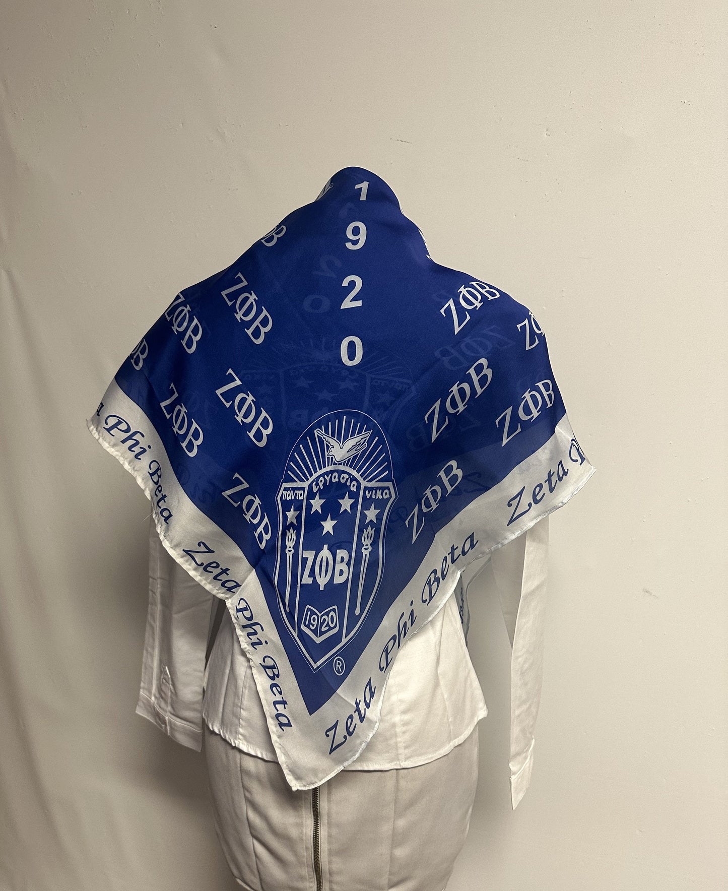 Zeta Phi Beta (ZOB) Sorority Long Oblong Scarf/ muffler/Wrap around/ Stole/ Boho/Shawl Blue Color, For Women, Made in India