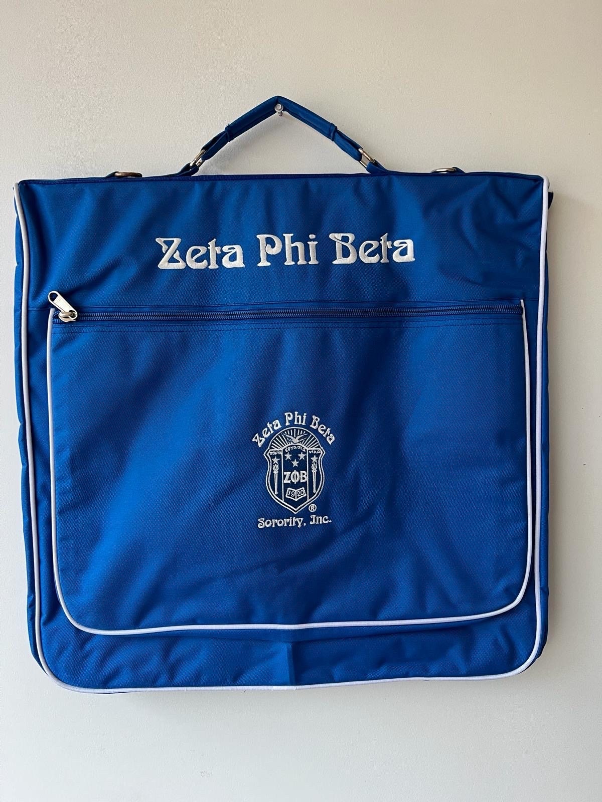 Zeta Phi Beta (ZOB) Sorority Polyester PVC Coated Garment Bag for travelling- suitable for all sort of clothing & accessories.