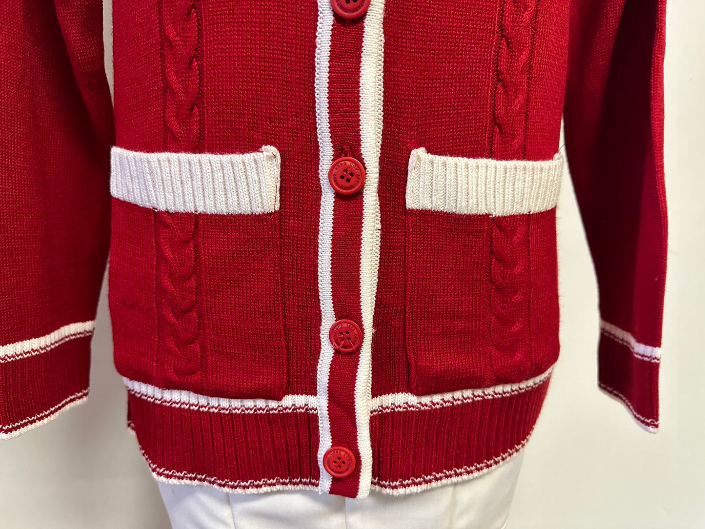 Delta Sigma Theta (DST), Red/White Sweater/Cardigan for Delta soror- stay warm in Style