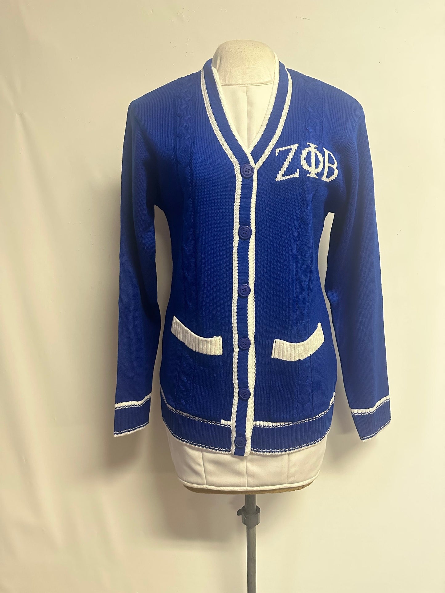 Zeta Phi Beta (ZOB) Sweater/Cardigan for Zeta soror- stay warm in Style