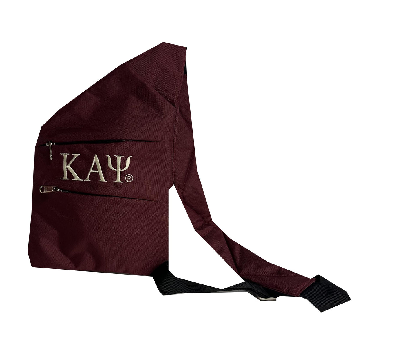 Kappa Alpha Psi Fraternity, 3 Zipper, trending slim carry bag, single Shoulder Crossbody Sling/Shoulder bag with Greek letters in Front