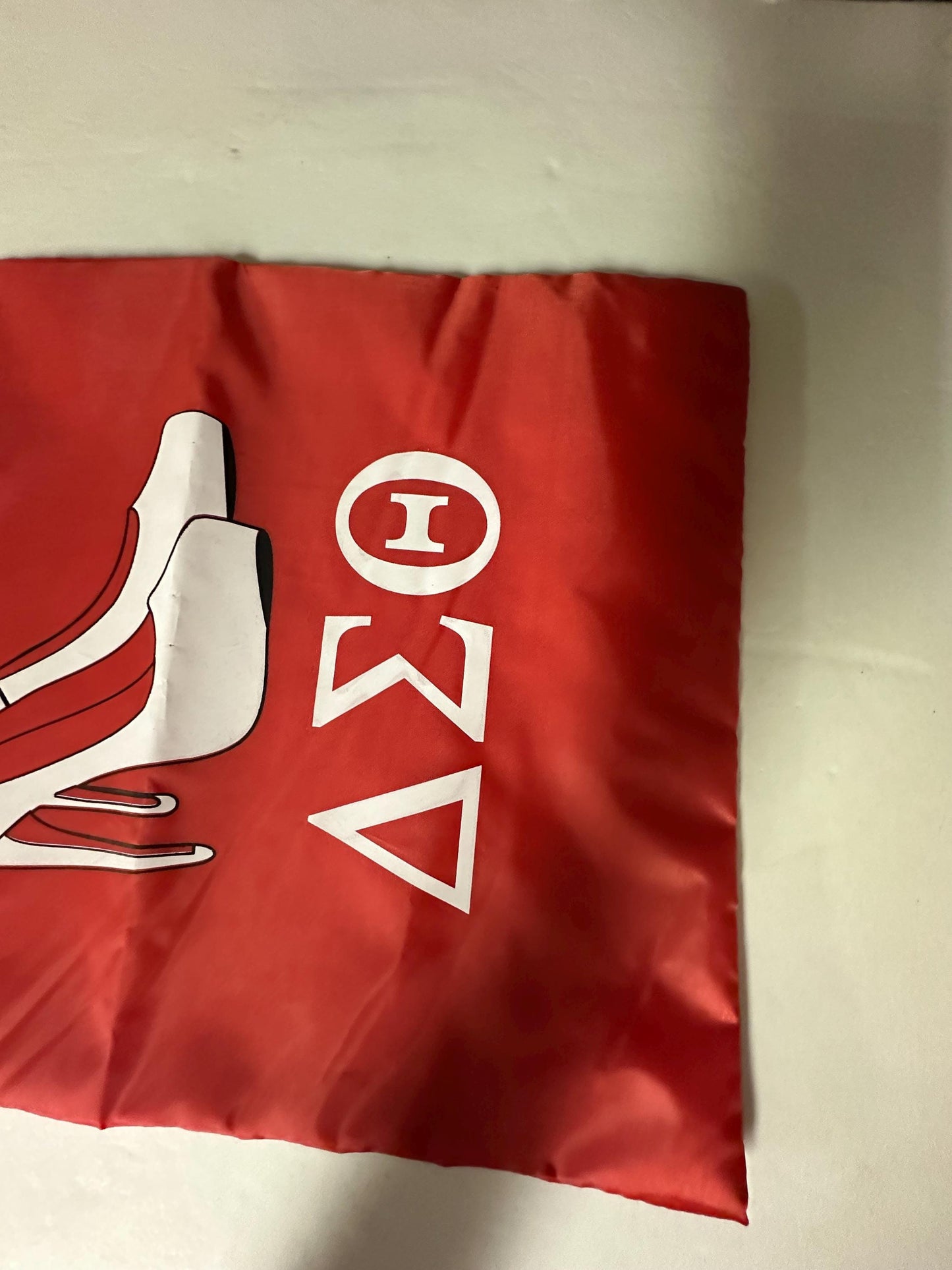 Delta Sigma Theta (ΔΣΘ) Sorority Shoe Bag- Sandals print on front Red Color.