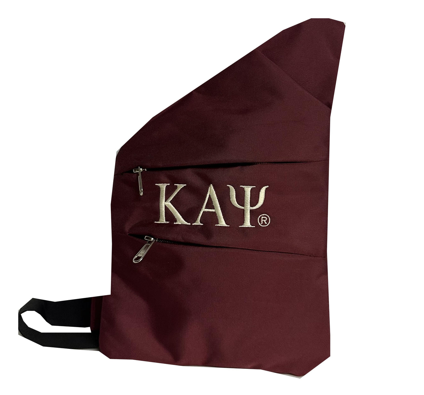 Kappa Alpha Psi Fraternity, 3 Zipper, trending slim carry bag, single Shoulder Crossbody Sling/Shoulder bag with Greek letters in Front