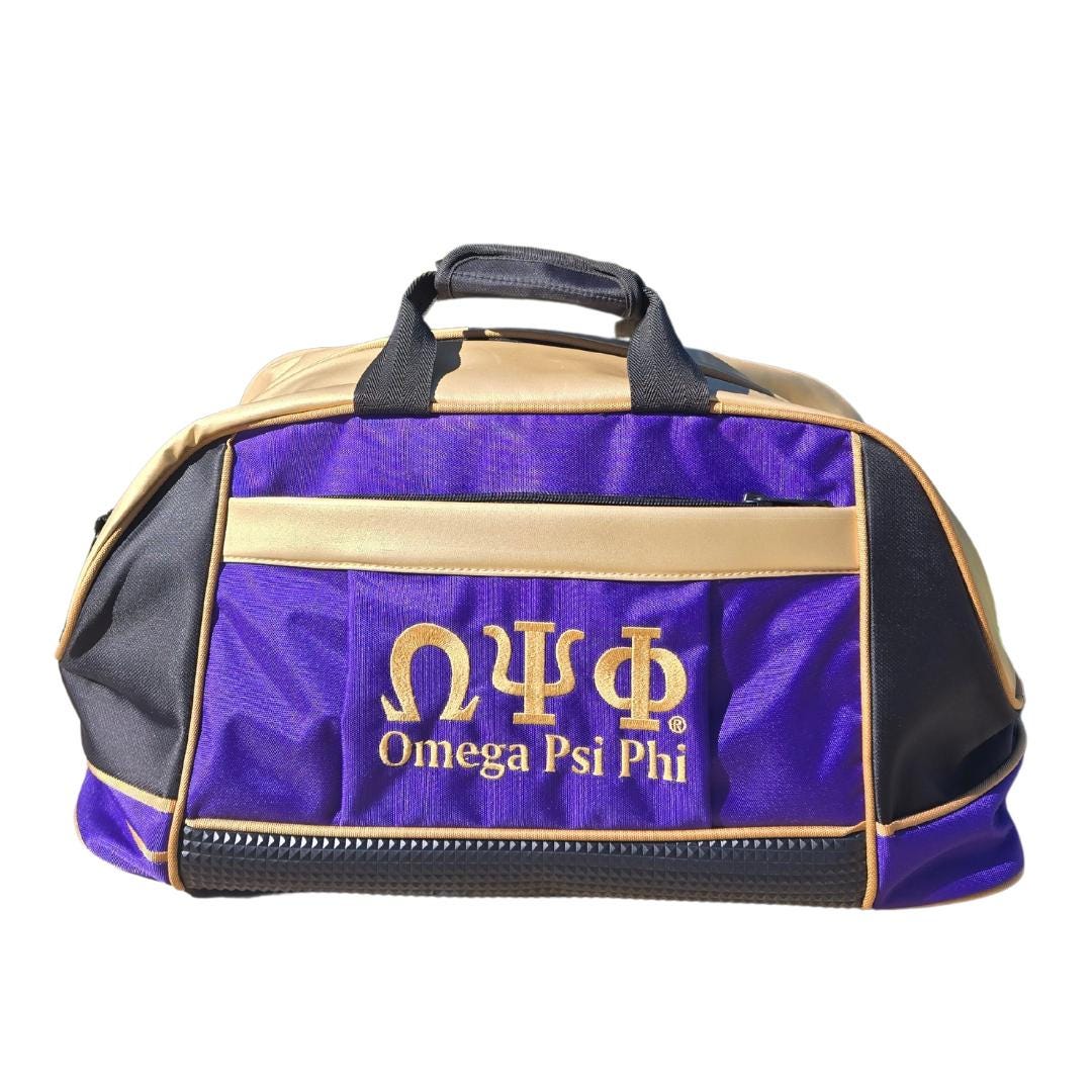 Omega Psi Phi Fraternity Royal Purple & Old Gold color GYM/ Duffle/ Bag for men