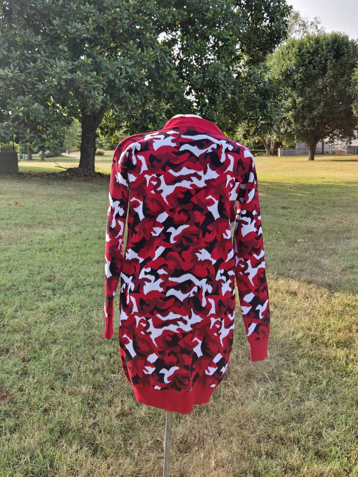 Delta Sigma Theta Camo Sweater/Cardigan for Delta soror- stay warm in Style this WINTER- Exclusive Item for this winter!