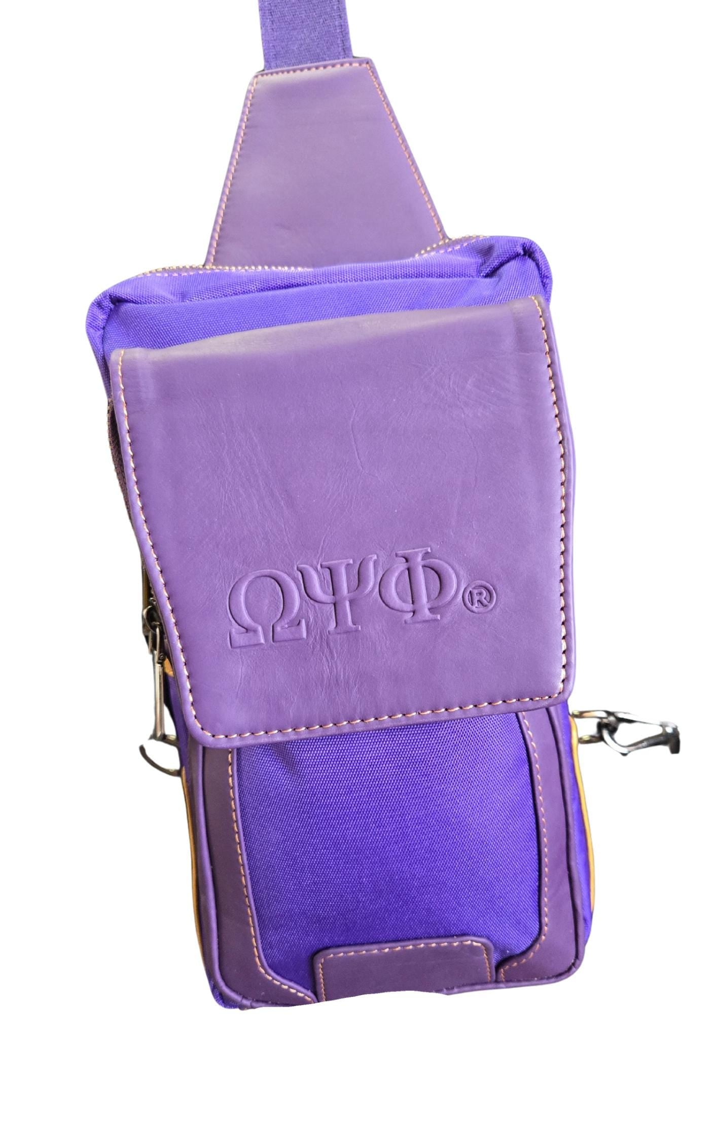 Omega Psi Phi (ΩΨΦ) Fraternity, Leather single Shoulder Crossbody Sling bag