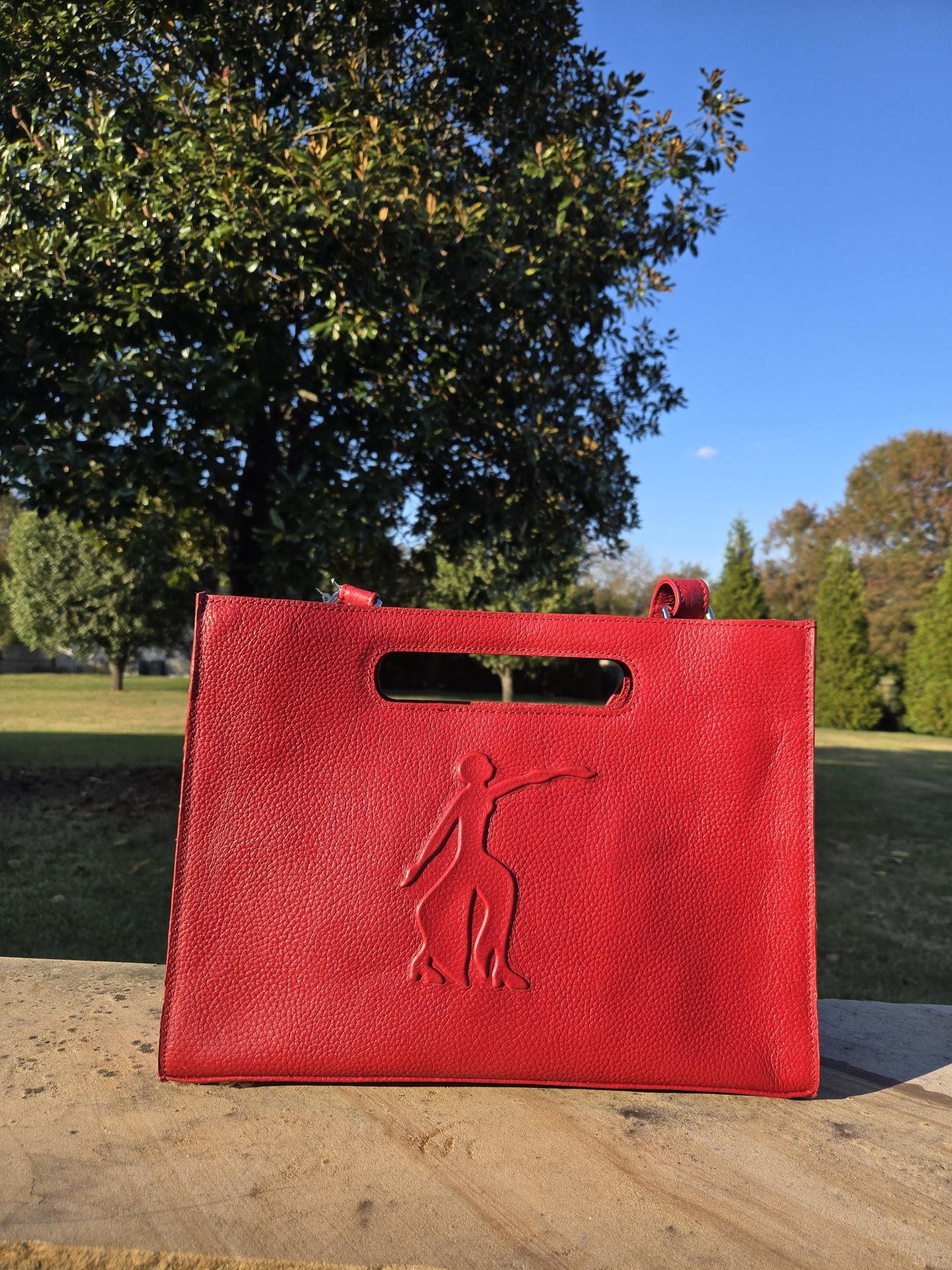 Delta Sigma Theta (ΔΣΘ) Red Leather Tote Bag Perfect for College Students and Professional Women, best premium quality gift for loved ones