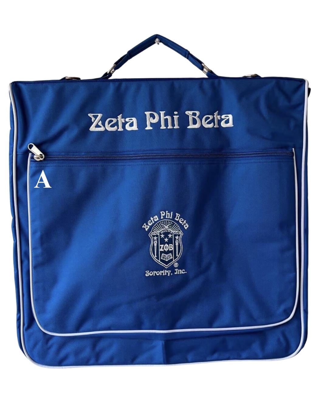 Zeta Phi Beta (ZOB) Sorority Polyester PVC Coated Garment Bag for travelling- suitable for all sort of clothing & accessories.