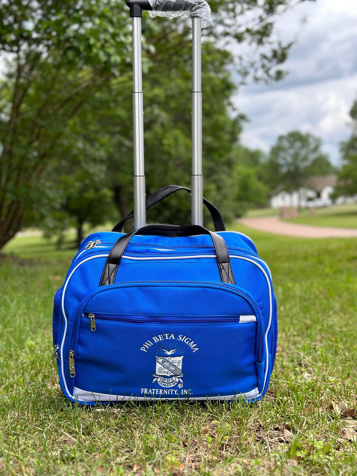 Phi Beta Sigma (ΦΒΣ) Blue color Laptop with Trolley- Luggage/cabin Bag for travelling.- authorized vendor
