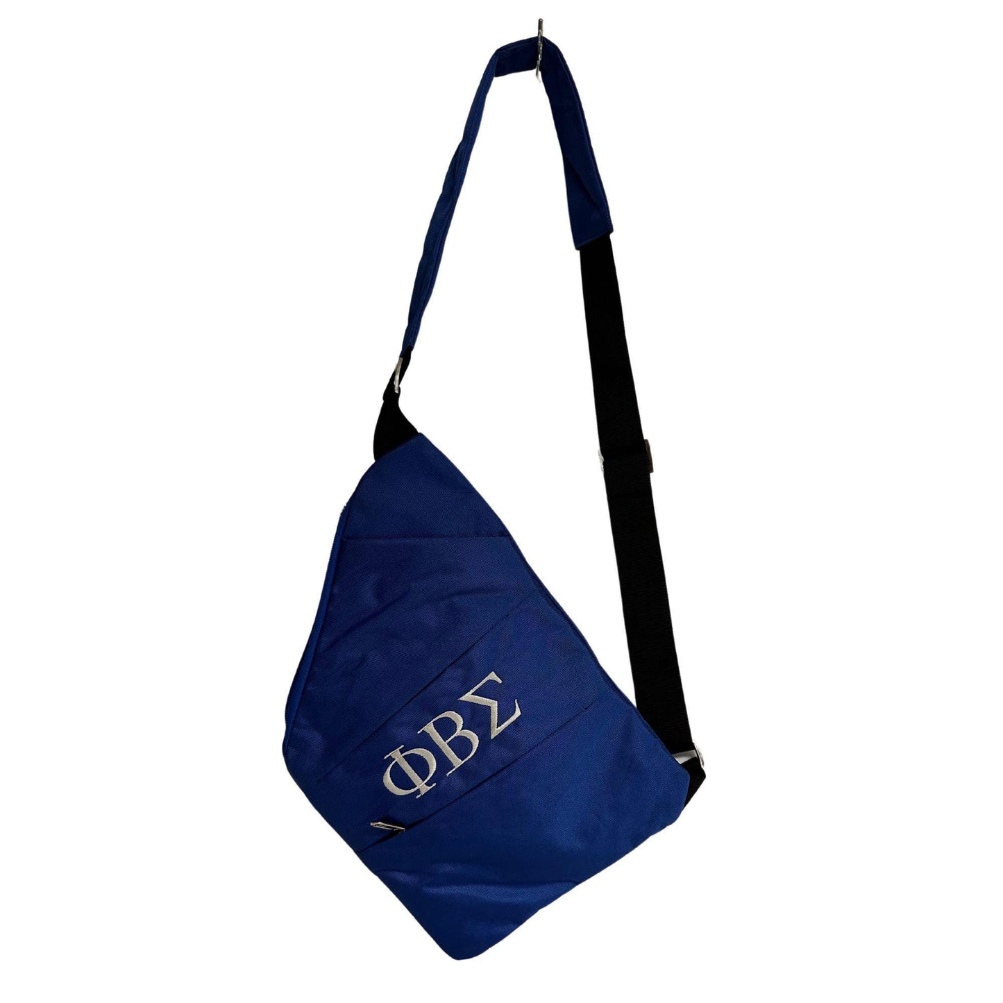 Phi Beta Sigma (ΦΒΣ) Fraternity, 3 Zipper, trending Slim Carry Bag, Crossbody Sling/Shoulder bag, Embroidered Organizational Shield in Front