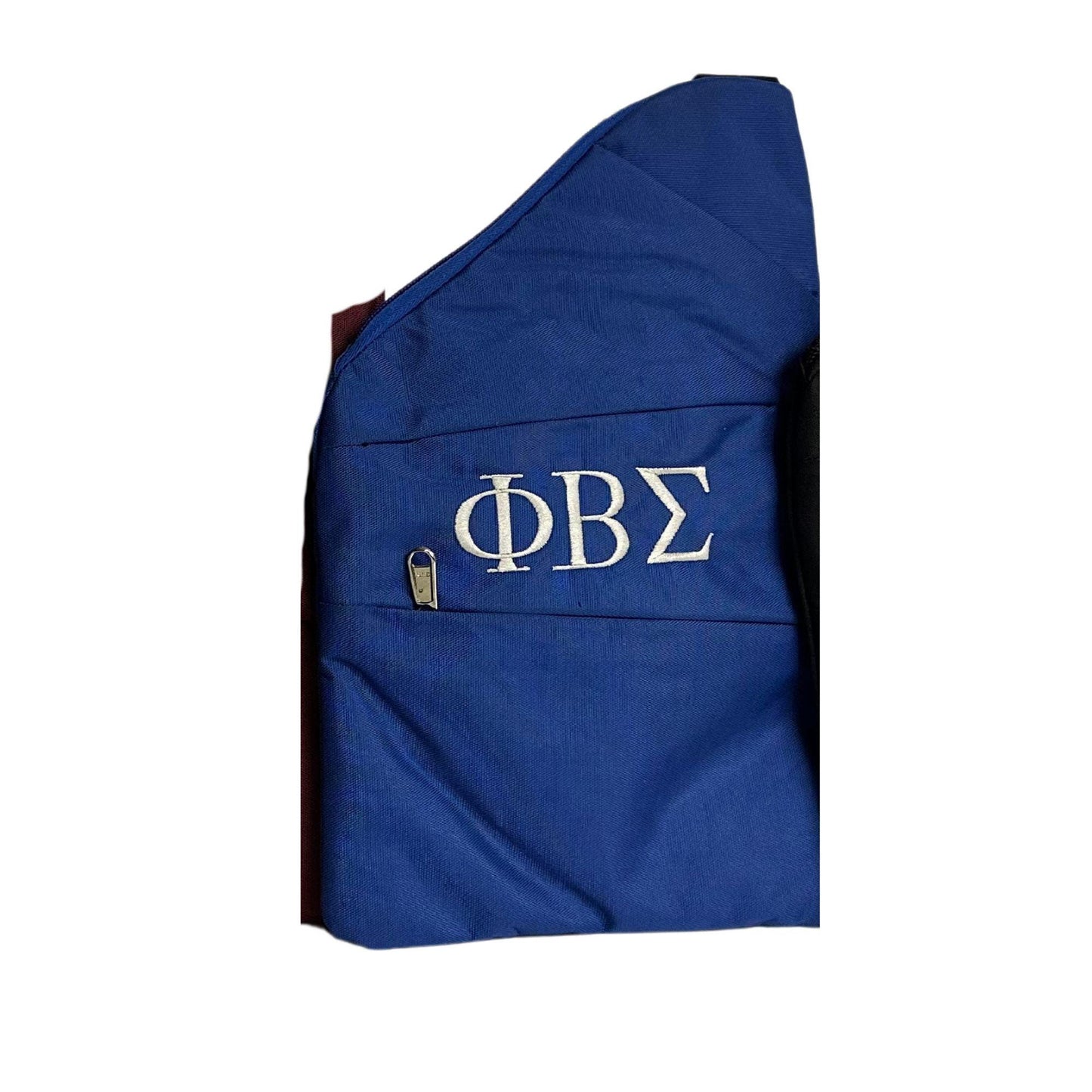 Phi Beta Sigma (ΦΒΣ) Fraternity, 3 Zipper, trending Slim Carry Bag, Crossbody Sling/Shoulder bag, Embroidered Organizational Shield in Front
