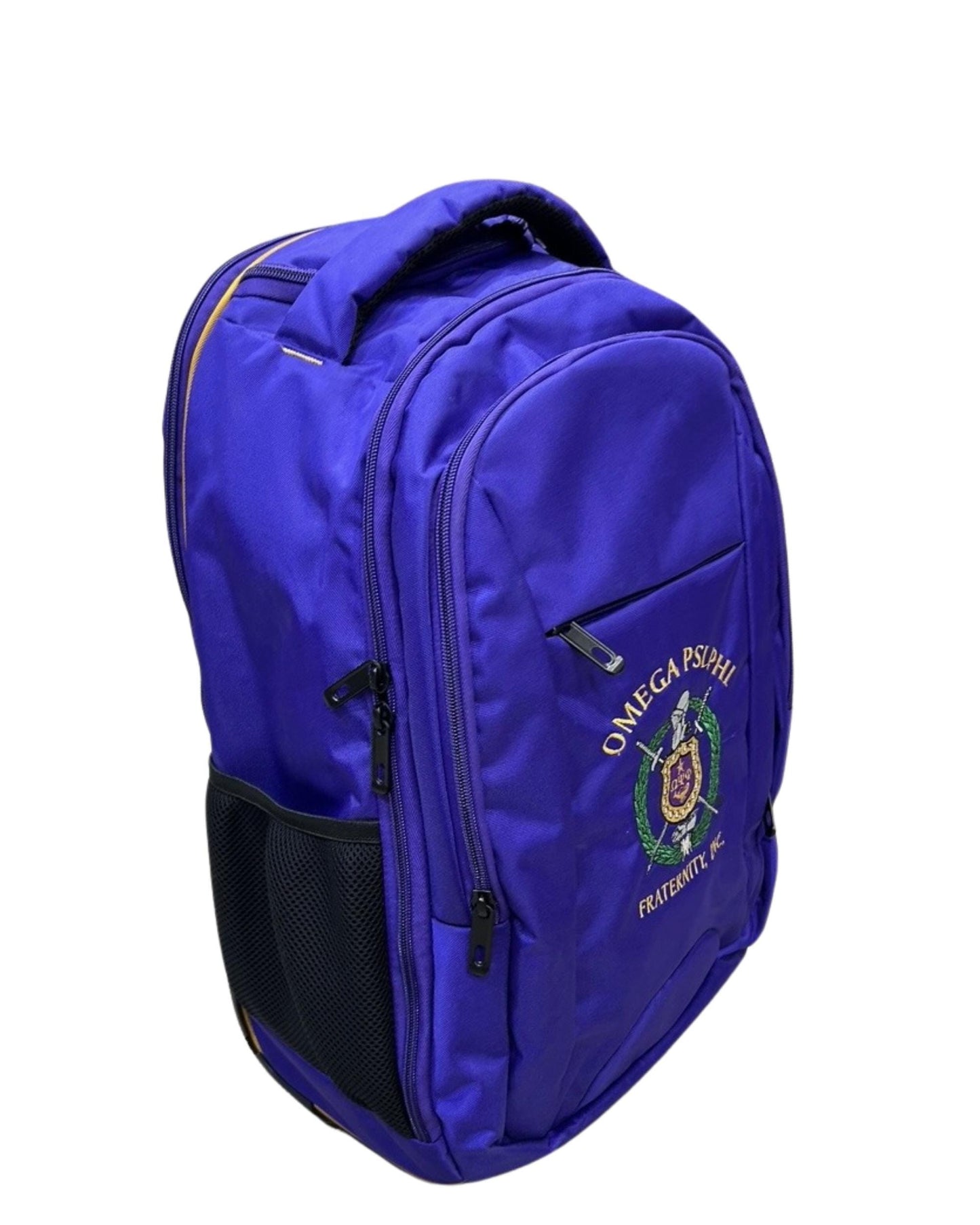 Omega Psi Phi (ΩΨΦ) Backpack on the wheels, with laptop sleeves and several zips to put your stuff, for Omega brothers who loves to travel