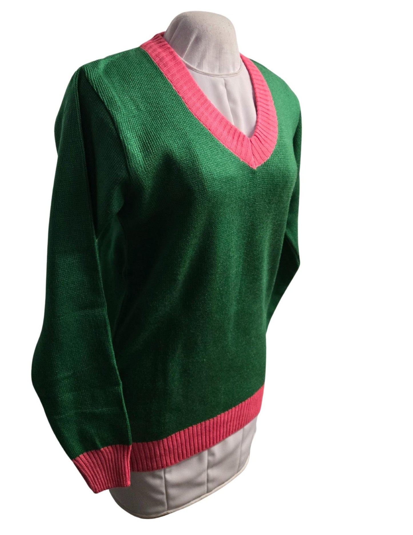 Green and Pink V-Neck Sweater/Cardigan stay warm in Style this WINTER- Exclusive Item for this winter!