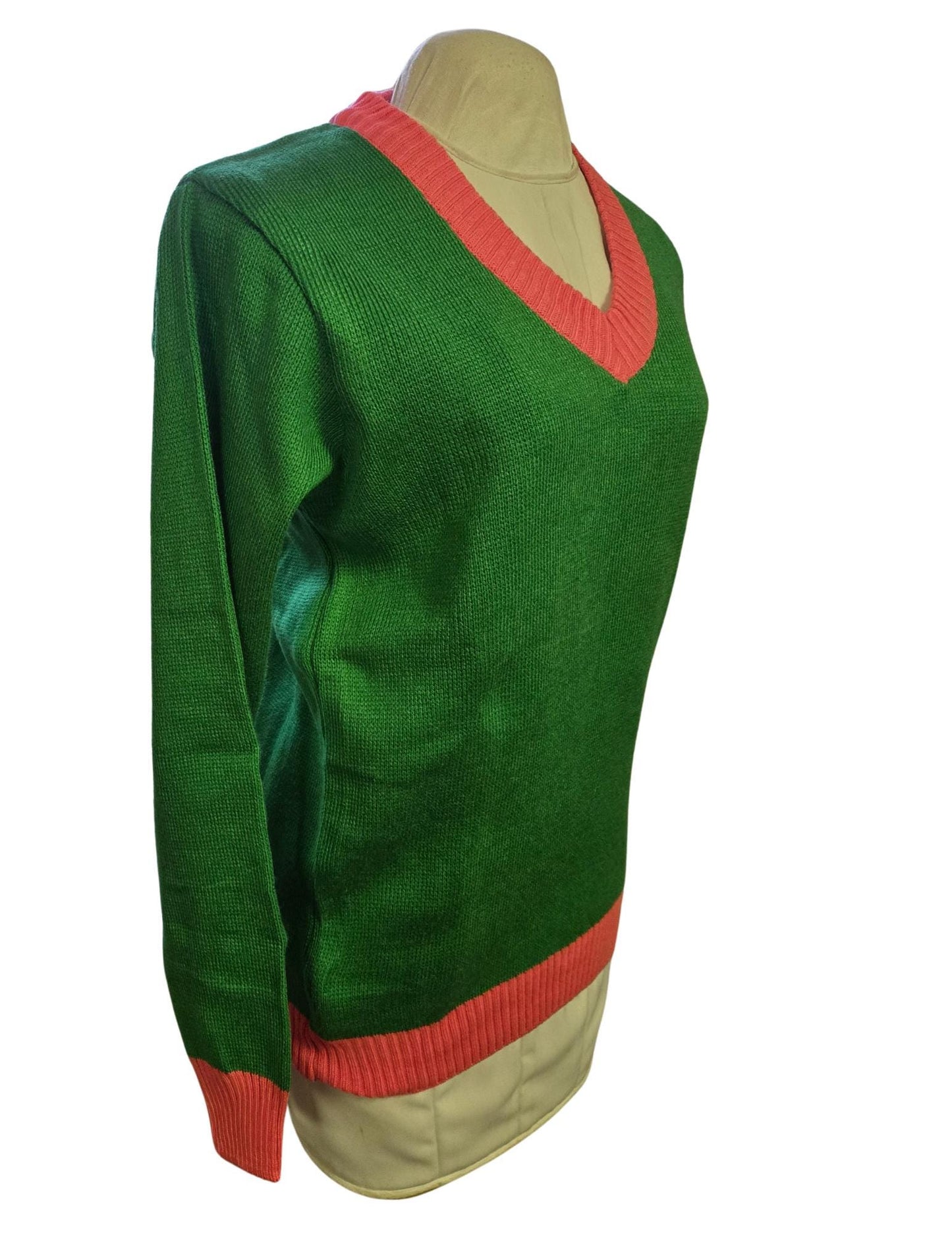 Green and Pink V-Neck Sweater/Cardigan stay warm in Style this WINTER- Exclusive Item for this winter!