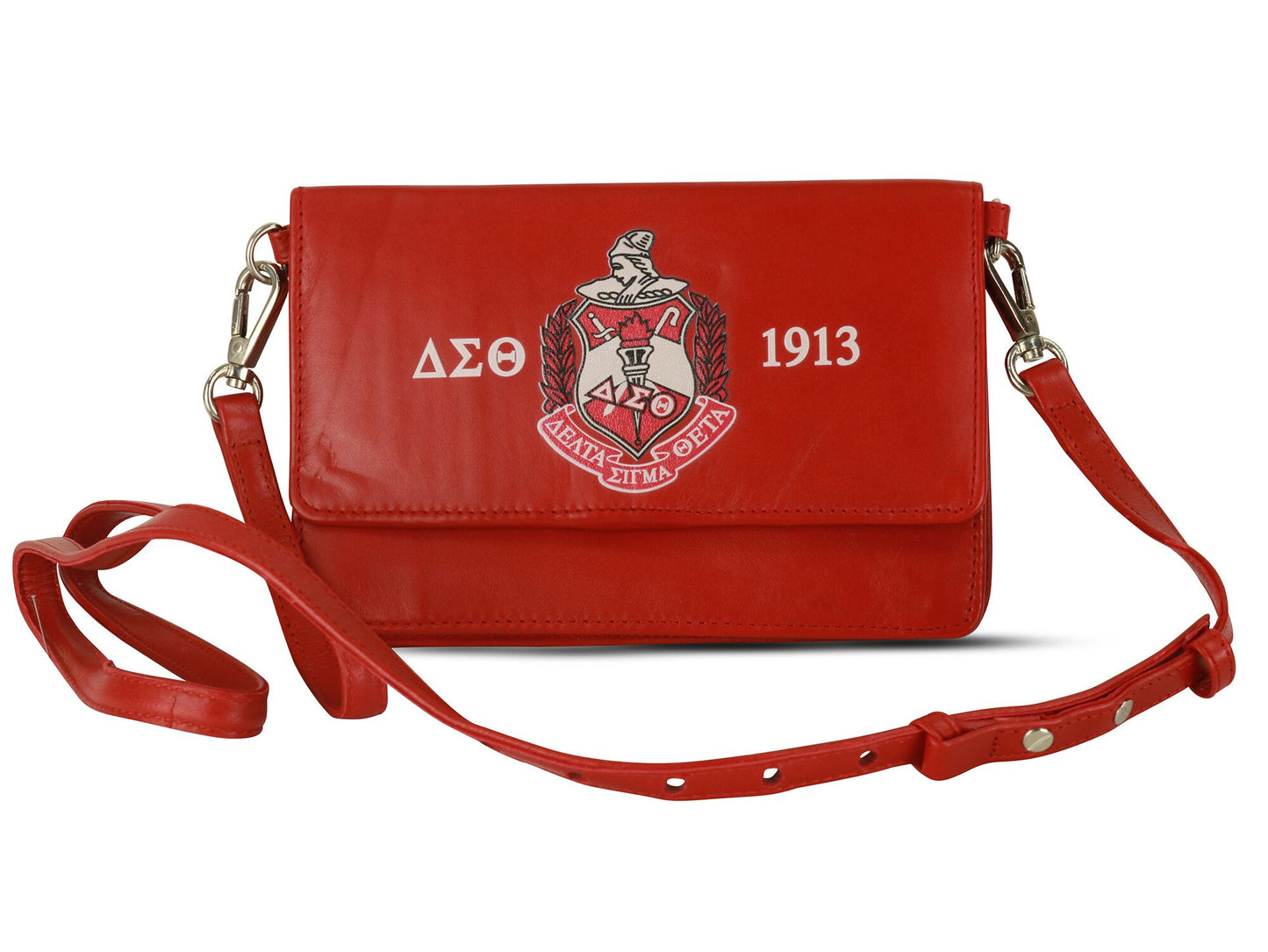 Leather Wallet Sling Bag- Delta Sigma Theta