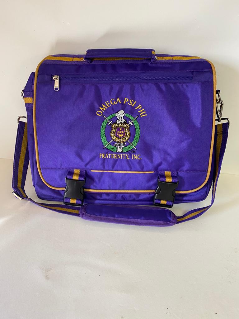 Royal Purple & Old Gold Canvas Office Bag 3