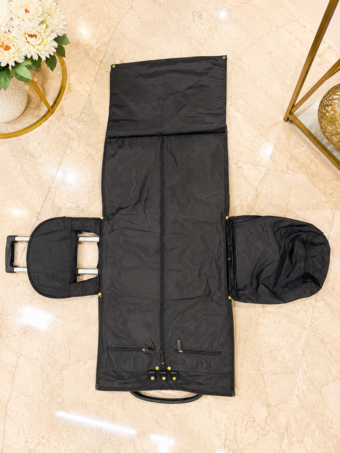 Alpha Kappa Alpha Genuine Leather 360° Garment Bag with Wheels | Convertible Garment Bag to Duffel Trolley