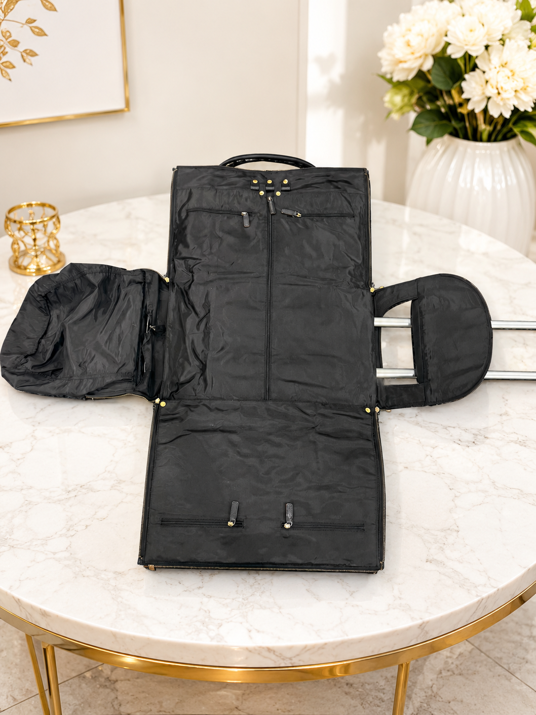 Alpha Kappa Alpha Genuine Leather 360° Garment Bag with Wheels | Convertible Garment Bag to Duffel Trolley