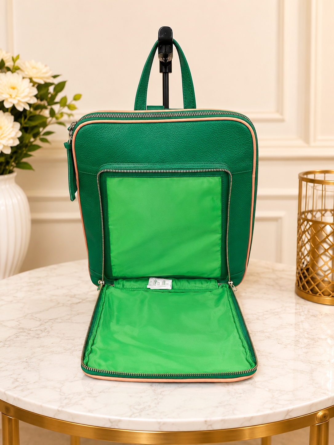 Alpha Kappa Alpha Genuine Cowhide Leather Backpack | Premium AKA Travel, Work & Everyday Backpack