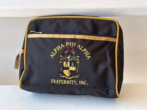Alpha Phi Alpha (ΑΦΑ) Fraternity Black Toiletry Bag/ Shaving/ Travel Kit Polyester PVC Coated, For Men.
