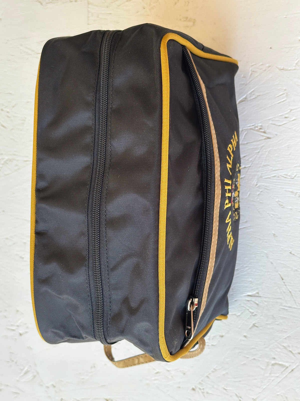 Alpha Phi Alpha (ΑΦΑ) Fraternity Black Toiletry Bag/ Shaving/ Travel Kit Polyester PVC Coated, For Men.