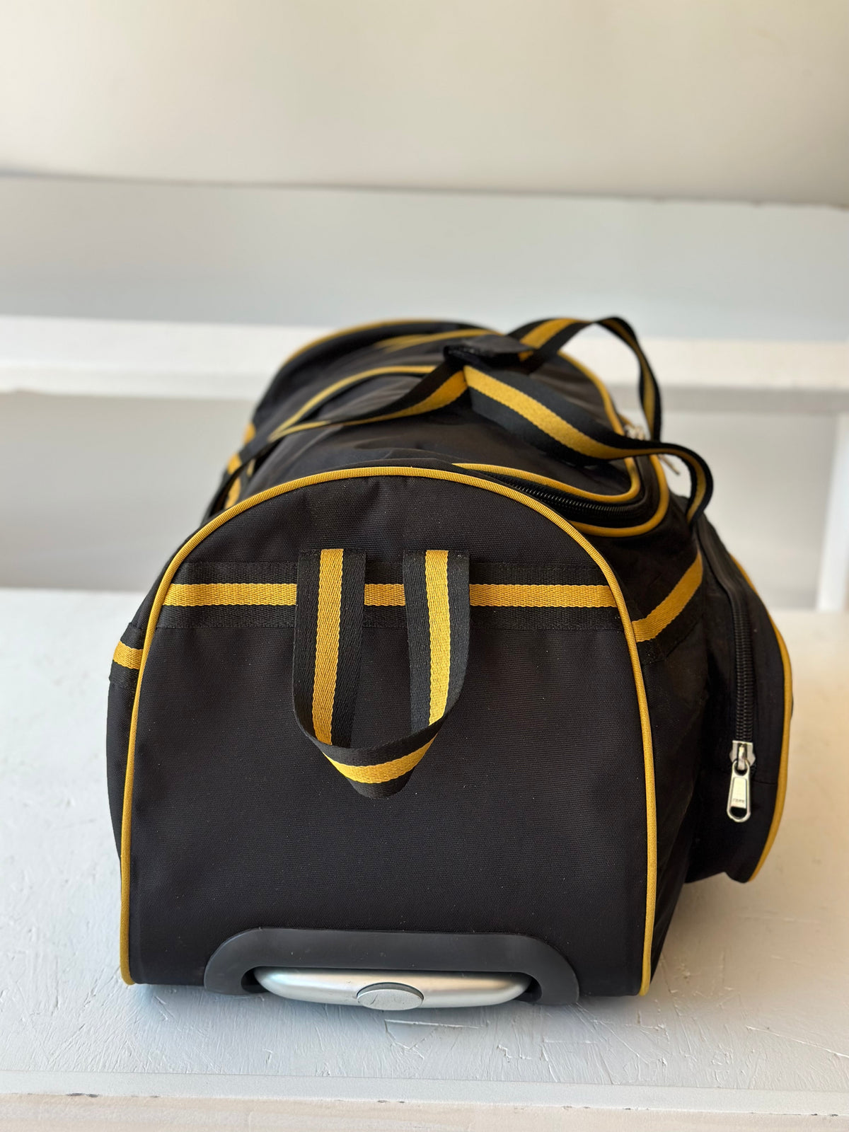 Alpha Phi Alpha Fraternity Black & Old Gold color Trolley/ Duffle/ Luggage Bag for travelling.