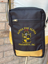 Load image into Gallery viewer, Alpha Phi Alpha (ΑΦΑ) Fraternity, shoulder Crossbody Sling/Shoulder bag  Embroidered Organizational Shield in Front

