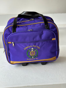 Omega Psi Phi Fraternity Royal Purple & Old Gold color Laptop with Trolley- Luggage/cabin Bag for travelling.- authorized vendor