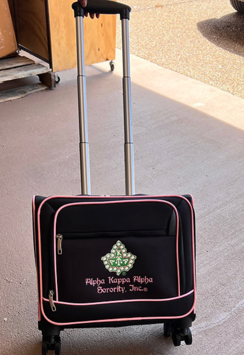 Alpha Kappa Alpha  (AKA) Black color 4 wheel Laptop Trolley